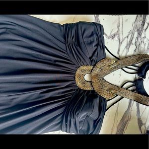 Evening dress open back with straps